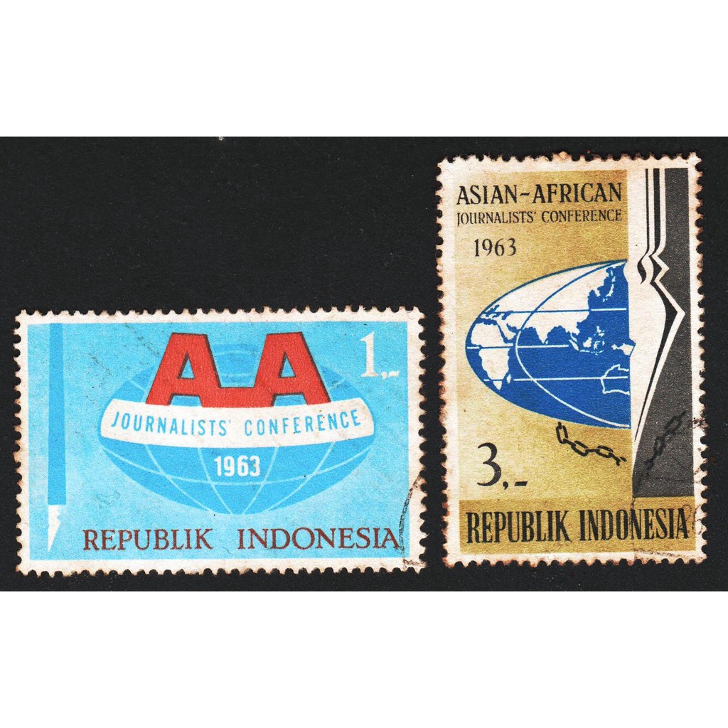 

Perangko Filateli L1 - Indonesia VFU 2v 24.04.1963 Asian-African Journalists Conference