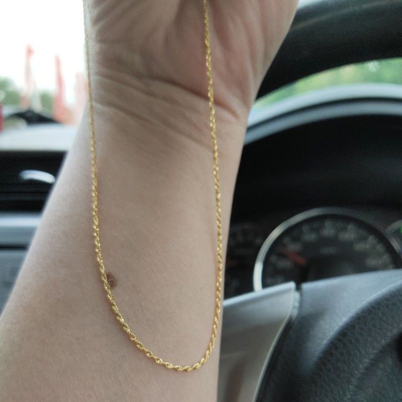 kalung kuning tampar plintir emas asli kadar 70% model plintir tampar ringan