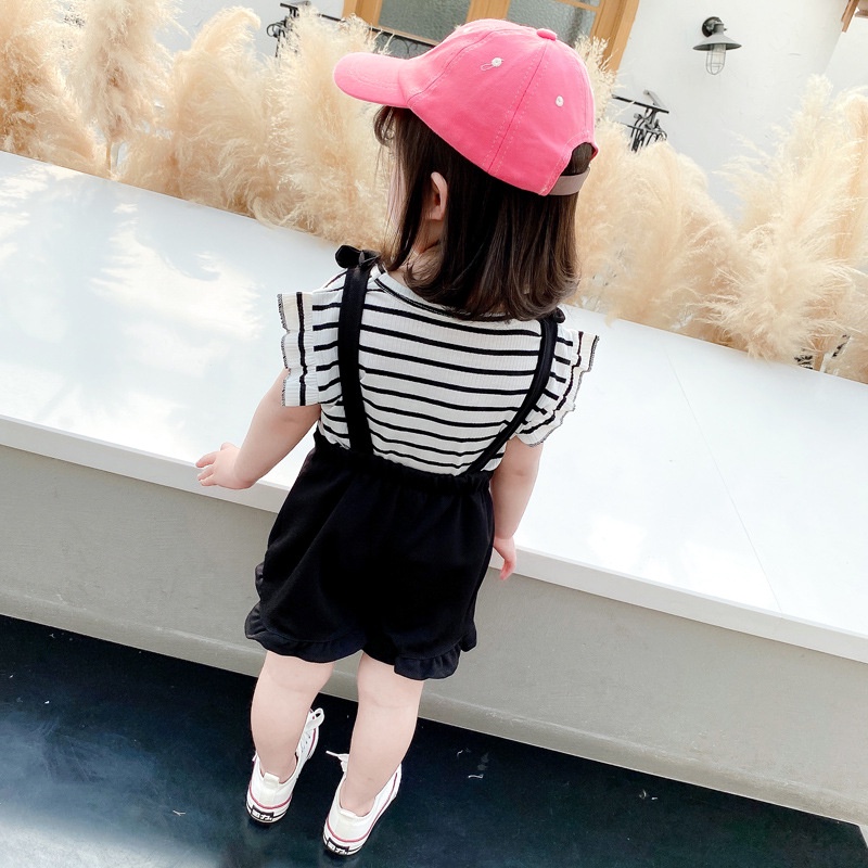 [meandboss] SALE SSP40-Setelan Set 2in1 Anak Pakaian Bayi Garis2 Pendek