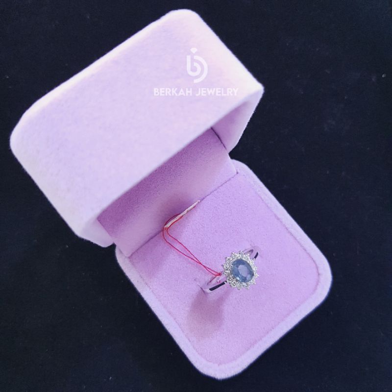 Cincin emas berlian asli natural diamond batu safir