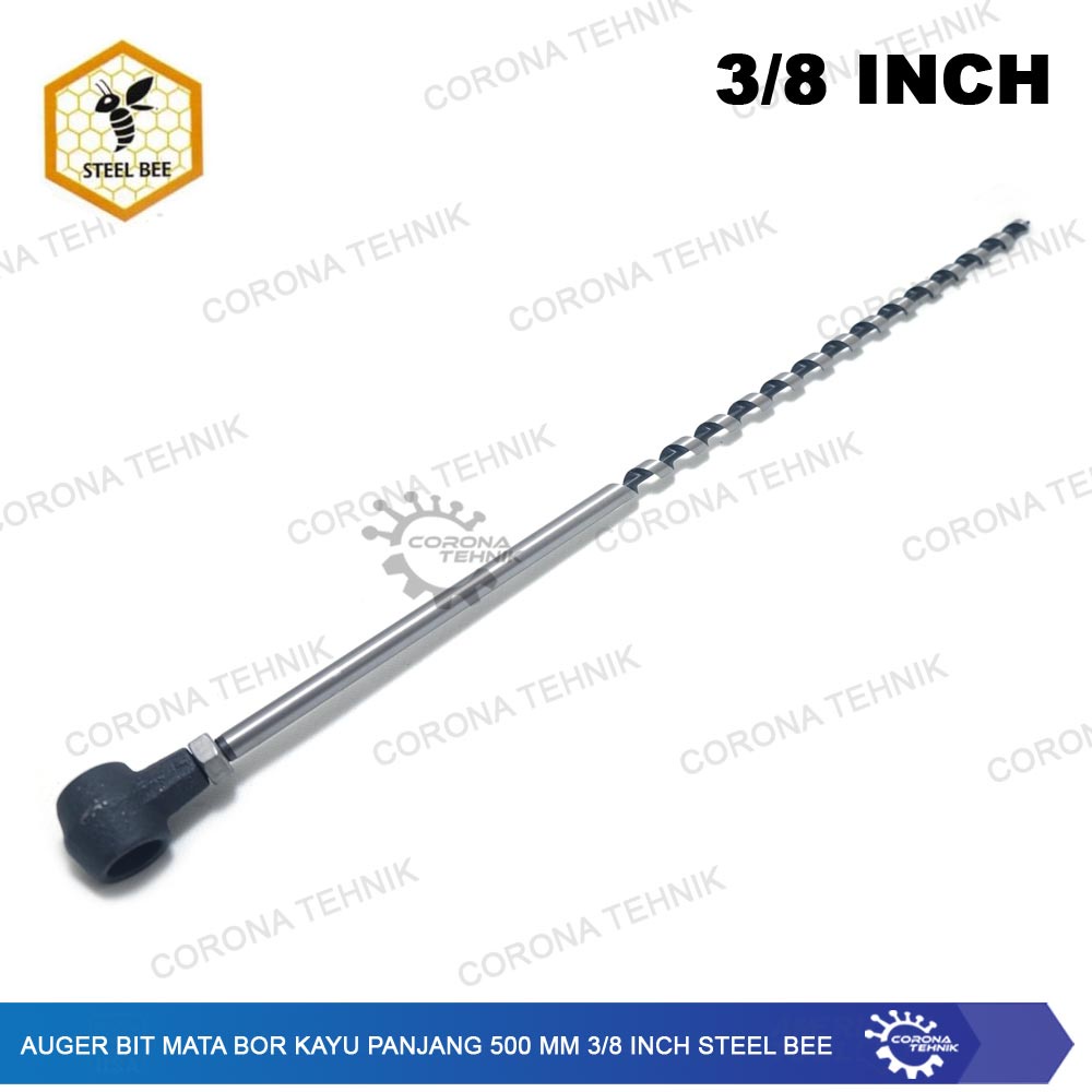 Steel Bee - Auger Bit Mata Bor Kayu Panjang 500 mm 3/8 Inch