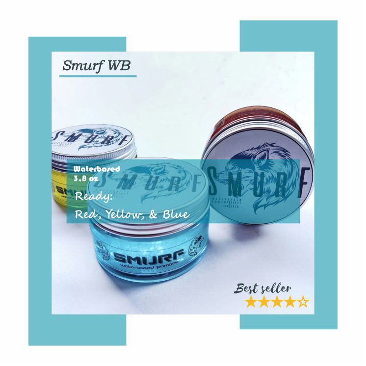 Smurf Pomade waterbased 110gr/3,8oz / GROSIR TERMURAH / FREE SISIR DAN STIKER