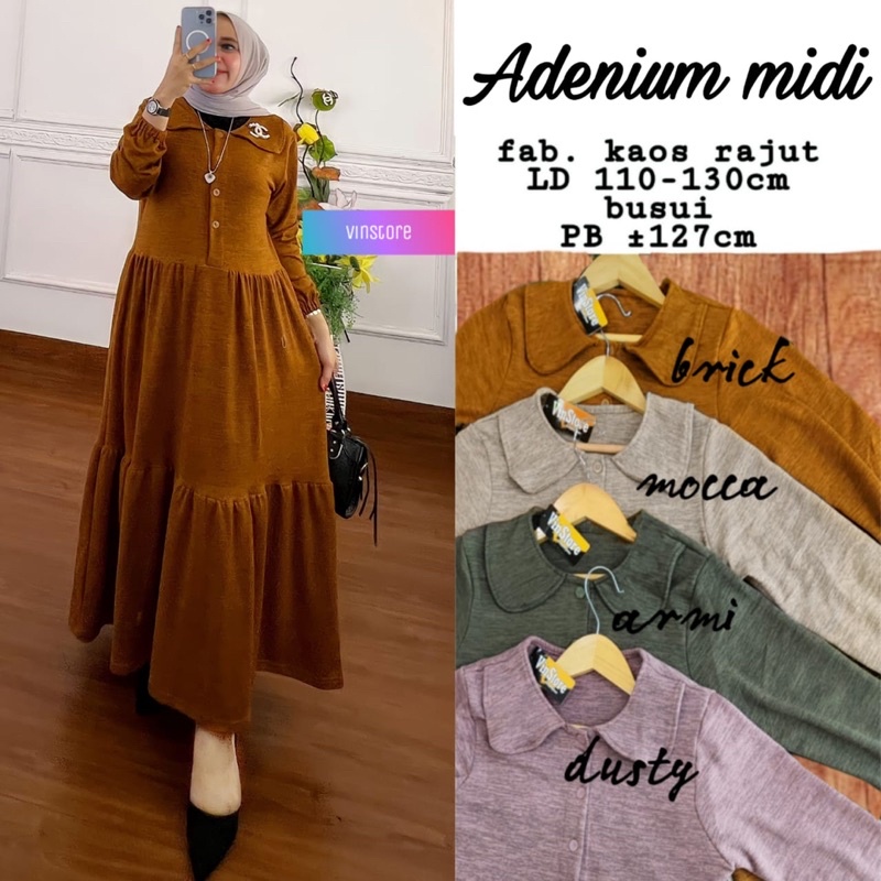 Adenium Midi by Vinstore Kaos Rajut LD110-130 Busui