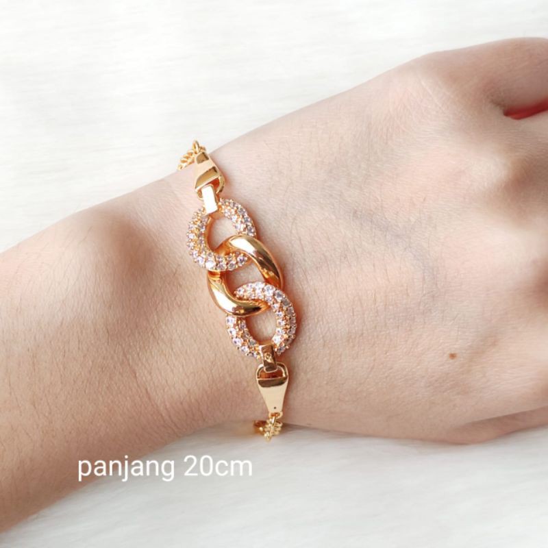 Gelang Tangan Xuping Gelang Tangan Lapis Emas Gelang Import Wanita