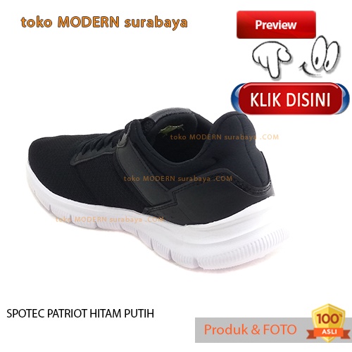 SPOTEC PATRIOT HITAM PUTIH sepatu pria sepatu casual sneakers