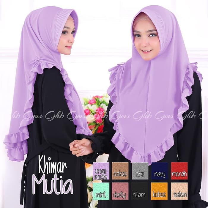 Hijab Khimar Mutia - Ungu Muda
