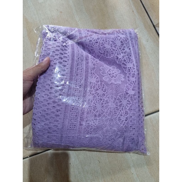 OUTER BROKAT KERUT// KARDIGAN BRUKAT // ATASAN BRUKAT KERUT // KARDIGAN OVERSIZE-Lilac