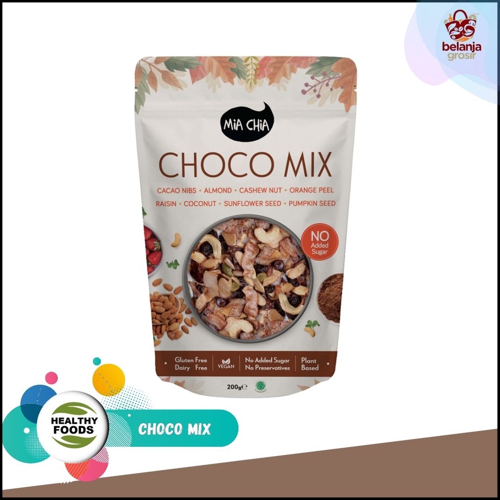 

Cemilan Diet Healthy Snack Choco Mix Mia Chia 200gr