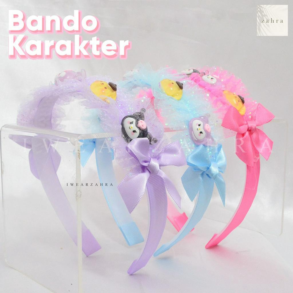 SANRIO TULLE HEADBAND - Bando Anak Tile Ruffle Karakter Kuromi Hello Kitty