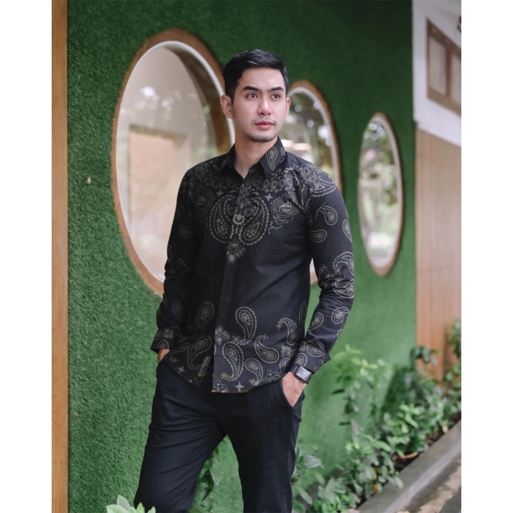 ( COD ) Gratis Ongkir Batik Pria Lengan Panjang/Kemeja Pria /Baju Kemeja Pria/Baju Batik Pria/Modere