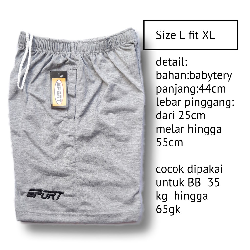 Paket isi 2 PC celana olahraga pendek peria  boxer tersedia  size L fit XL