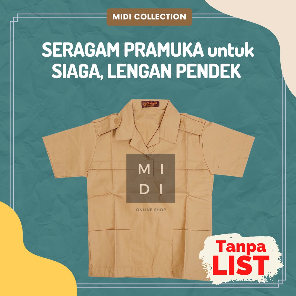 Baju/Atasan/Seragam Pramuka Gol. SIAGA (TANPA LIST) - Lengan PENDEK brand SERAGAM by Setia Kawan