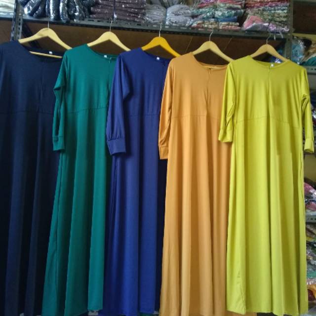 Gamis polos Jersey / gamis inner polos Jersey super jumbo bahan tebal