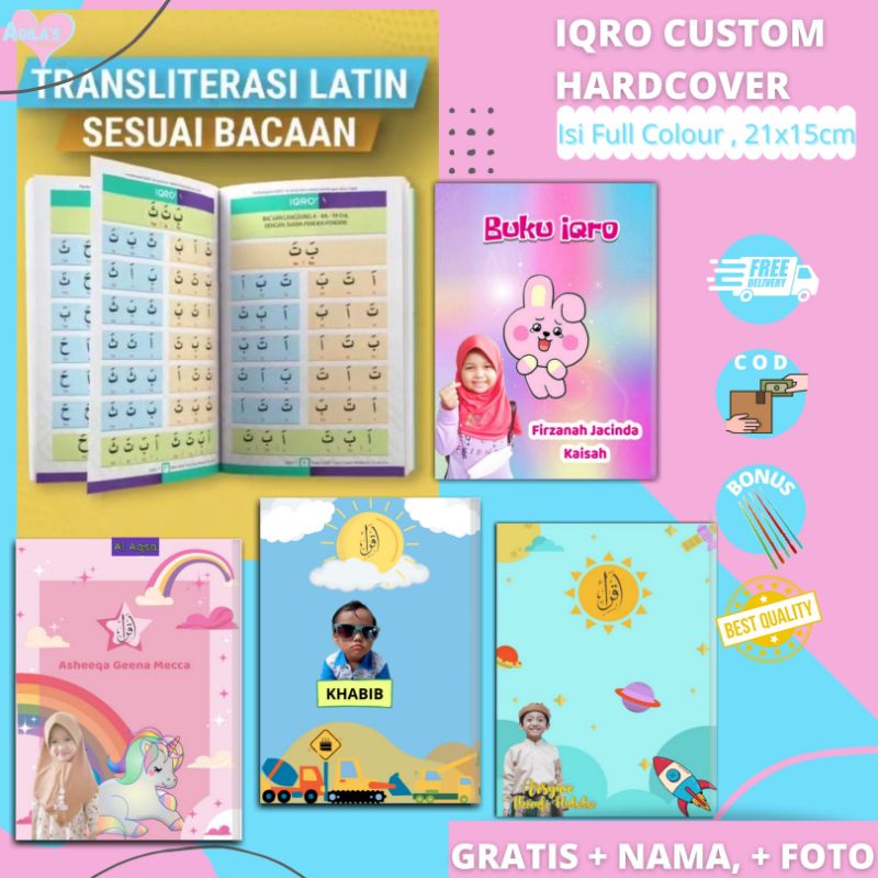 Jual Buku Iqro Custom Hard Cover Iqro Full Colour Iqro Milenial,GRATIS ...