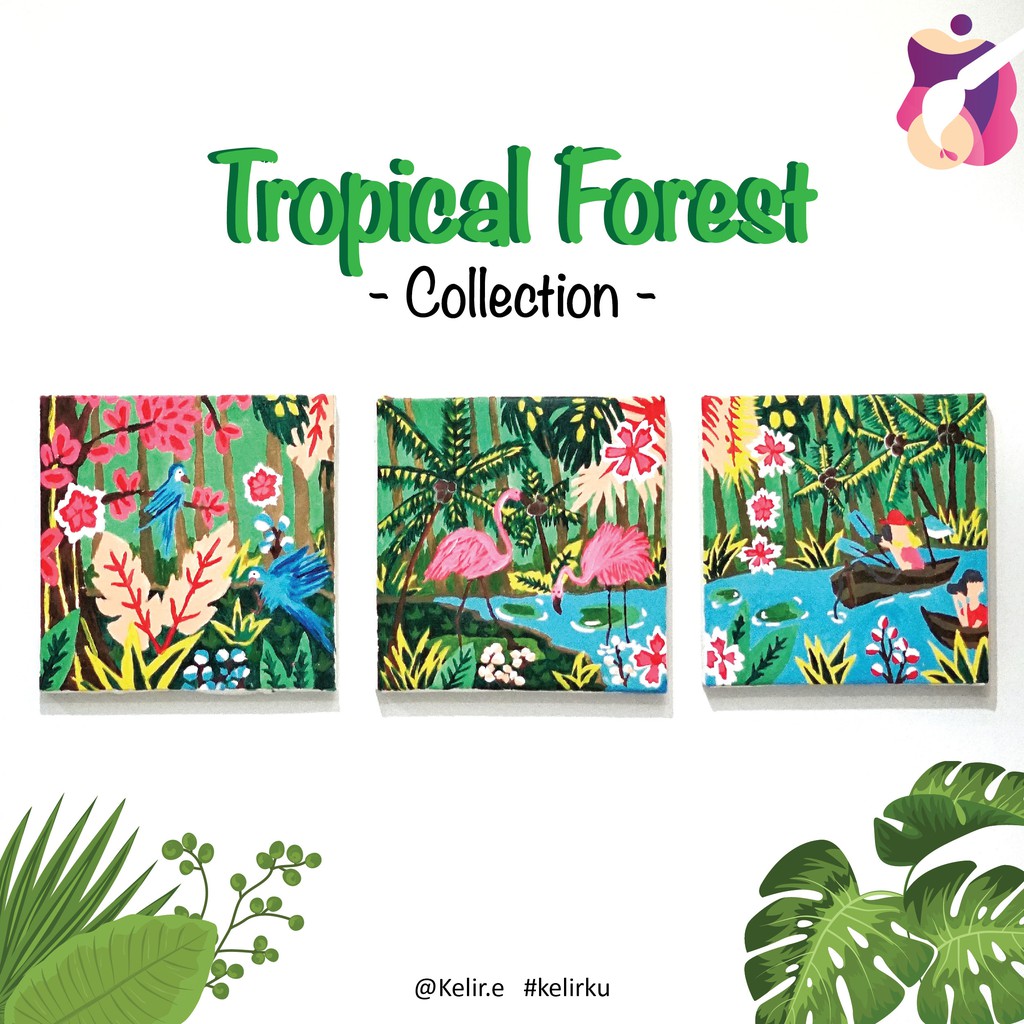 

Lukisan DIY Paket Paint by Numbers Original Tropical Forest Series