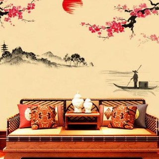 Stiker Dinding Wallpaper 60x90cm Motif Karakter Bunga Sakura