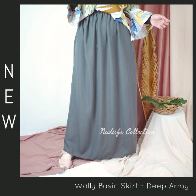 WOLLY BASIC SKIRT  ROK PANJANG SIMPEL KAMPUS  ROK KANTOR