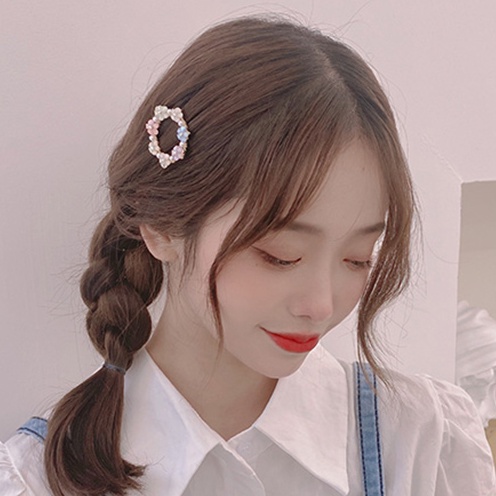 Korean Rhinestone Flower Hairpin Temperament Sweet Hair Clip New Personality Side Clip