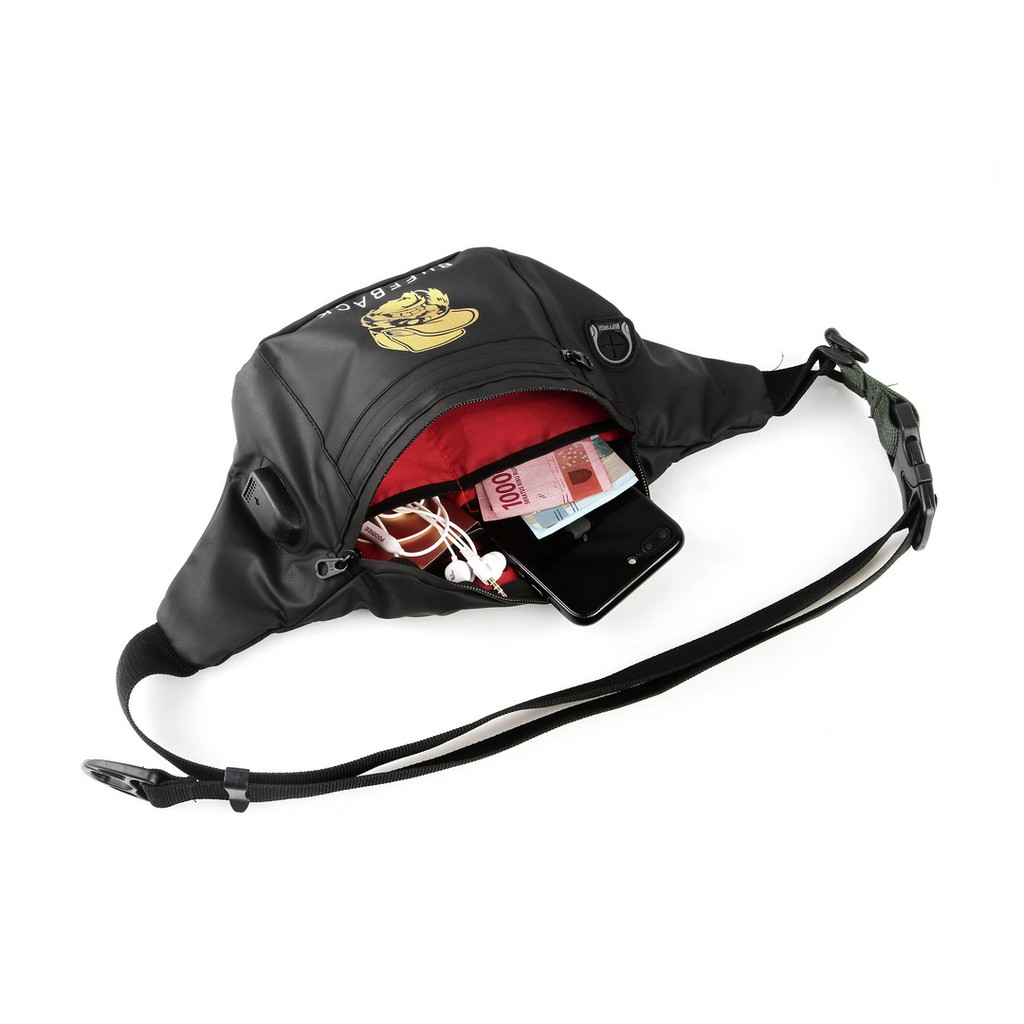 Waistbag Buffback Usb Waterproof Premium Angry Bear