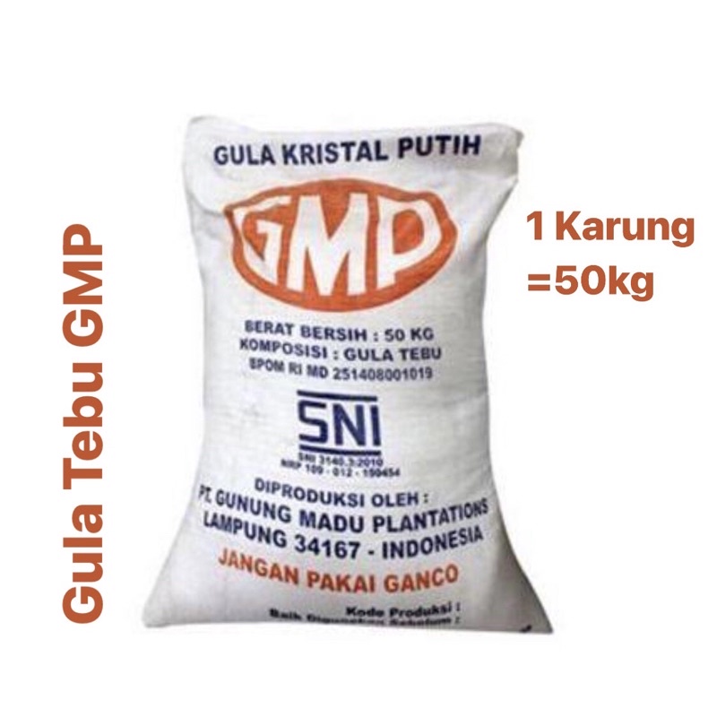 Gula GMP - Gula Tebu | 1 Karung = 50.000 gram | 50 kg | Gula Kristal Pasir Putih