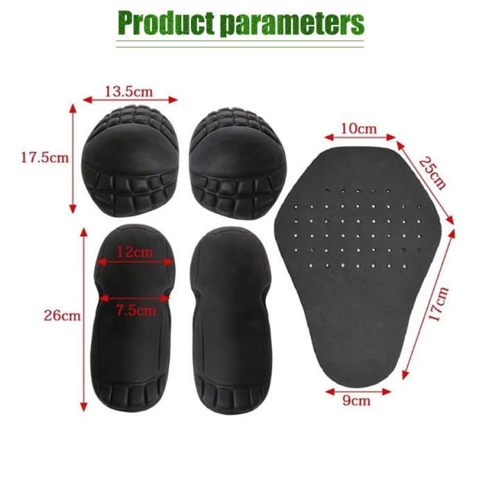 5PCS DEKER LUTUT MOTOR ARMOR PELINDUNG SIKU BAHU TANGAN TOURING MOTOR