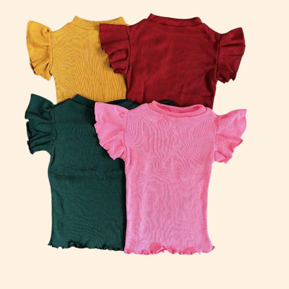2-5TH KAOS KNIT ANAK ILLONA KAOS ANAK RAJUT RUFFLE ◘