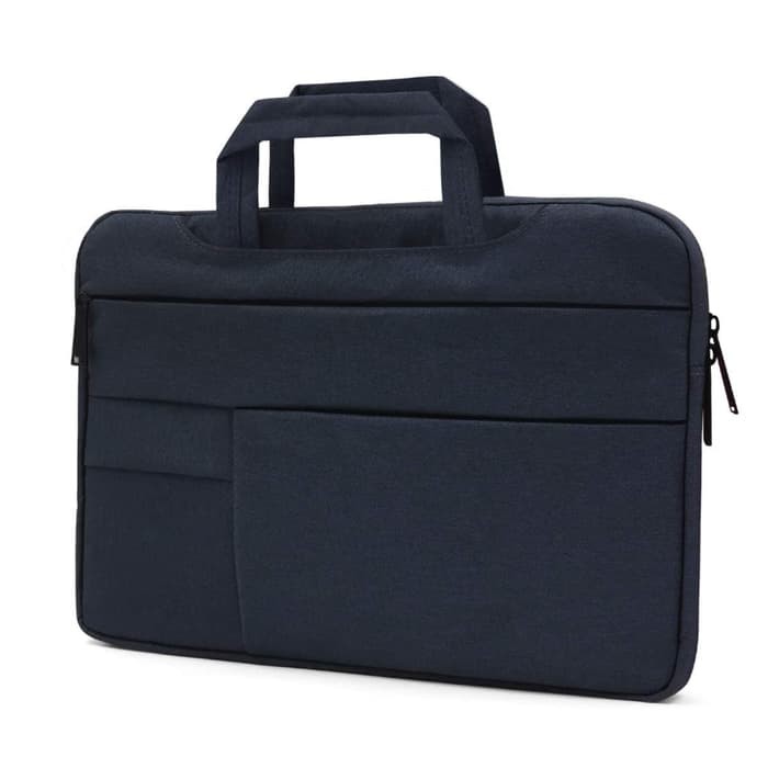 Tas Laptop 14 inch Macbook Softcase Nylon Hanstrap Waterproof - Dark Blue