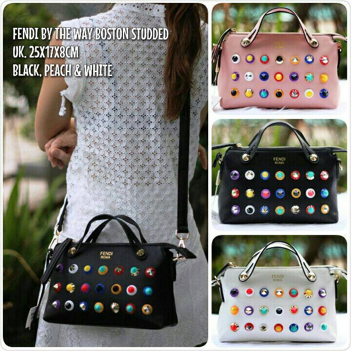 TAS FENDI BTW BOSTON STUDDED LIMITED EDITION