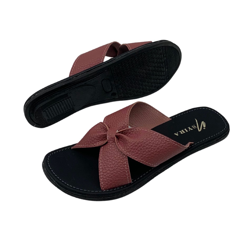 Insyira - Sandal Wanita Cecilia / Sandal Slop Wanita Non Slip Alas Hitam