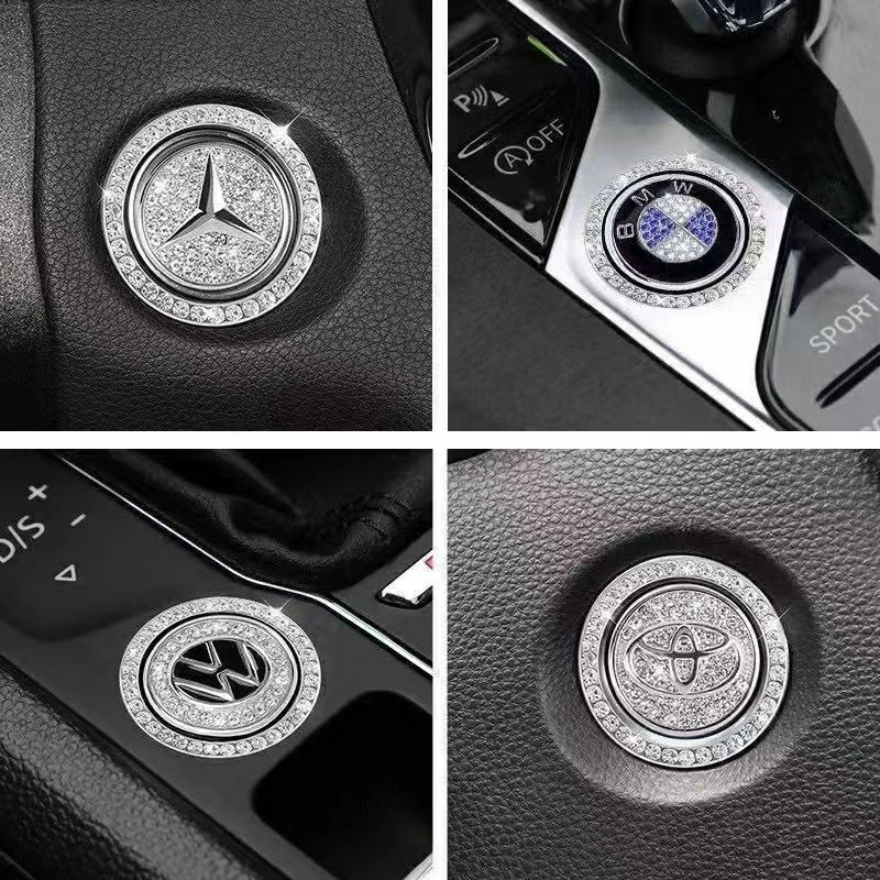 ring power mobil blink Ring diamond button/tombol start stop engine DAD (kualitas premium) honda toyota merek mobil logo