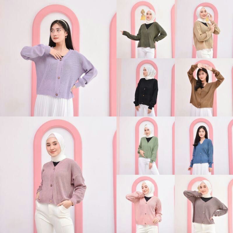 SHIREN CARDY RAJUT STARDA LENGAN BALON KARDIGAN KANCING-2