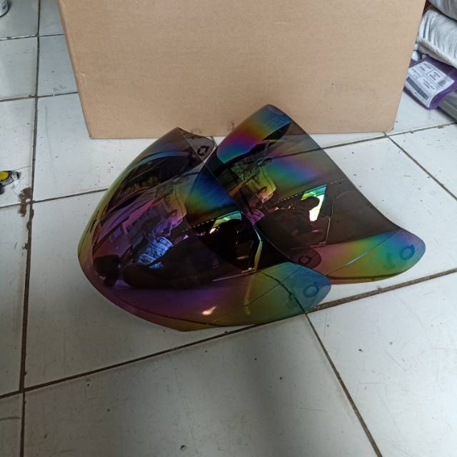 Kaca helm Visor helm KYT Djmaru DJ MARU GALAXY SLIDE INK Centro G2 Centro Pelangi dan iridium silver