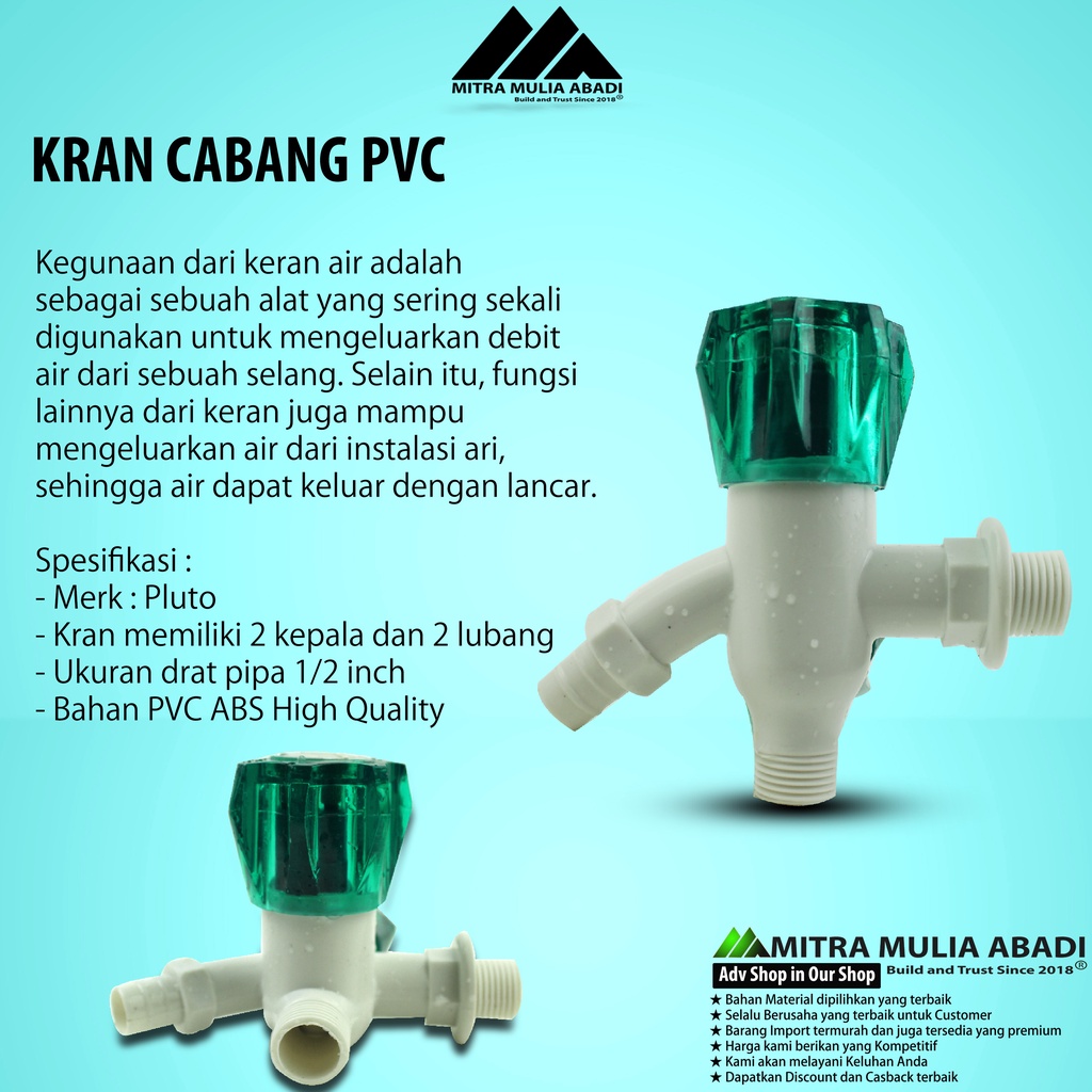 kran Cabang PVC keran Cabang Kran Double PVC