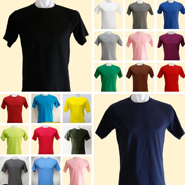 Kaos Polos Warna Biru Bca Lengan Pendek Cotton Combed 24s Kaos Polos Pria Wanita S M