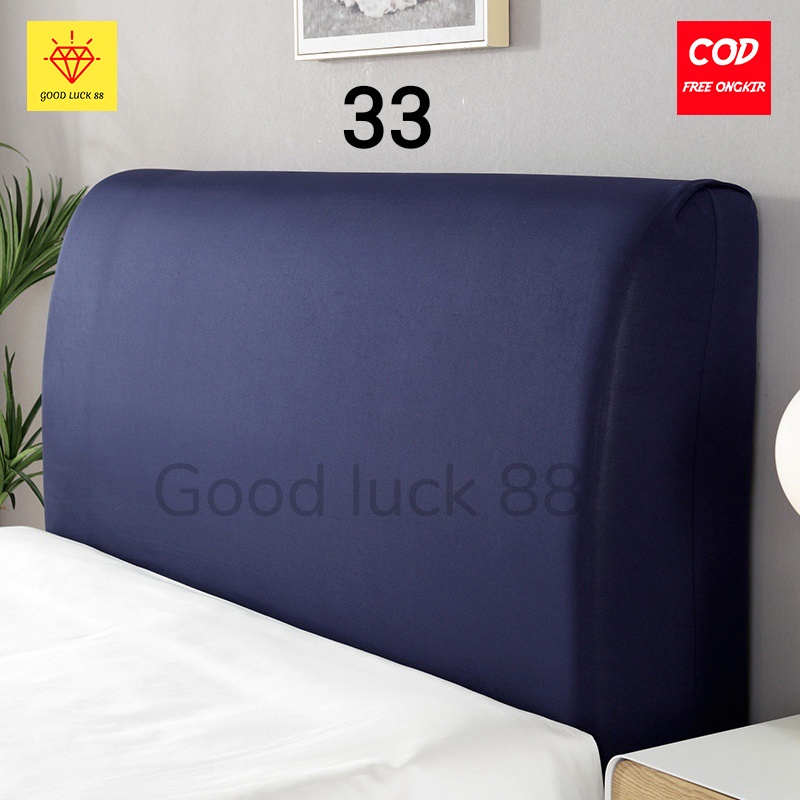 Cover Headboard Tempat Tidur Sandaran Springbed Elastis Warna Polos size 120 -200cm