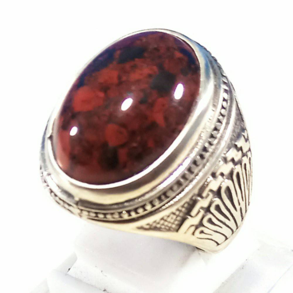 CINCIN BATU AKIK NATURAL BADAR BESI MERAH CABE KEBUMEN NEMPEL MAGNET PALING MURAH