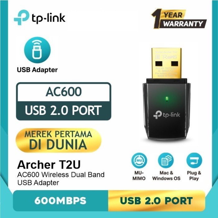 TP-LINK Archer T2U AC600 Wireless Dual Band USB Adapter