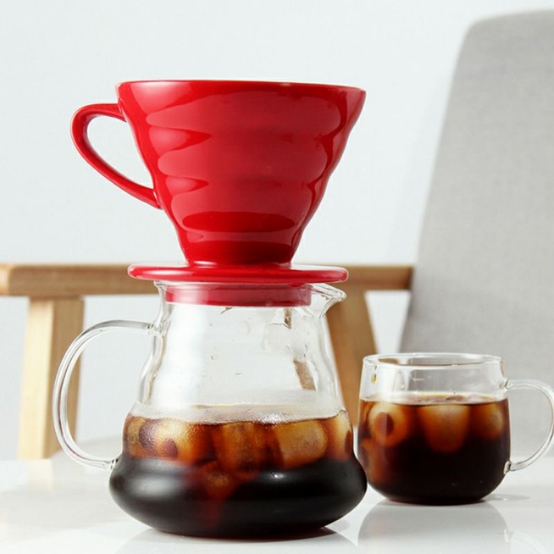 V60 Dripper 01 02 Ceramic - Dripper Kopi V60 Keramik Ukuran Besar 1-4CUPS