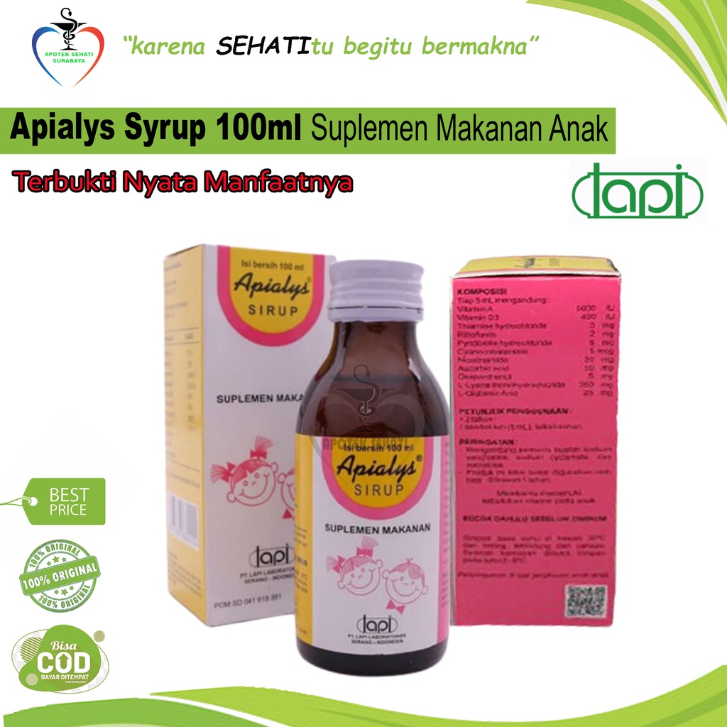 Apialys Syrup 100 ml Suplemen Kesehatan Anak Multivitamin