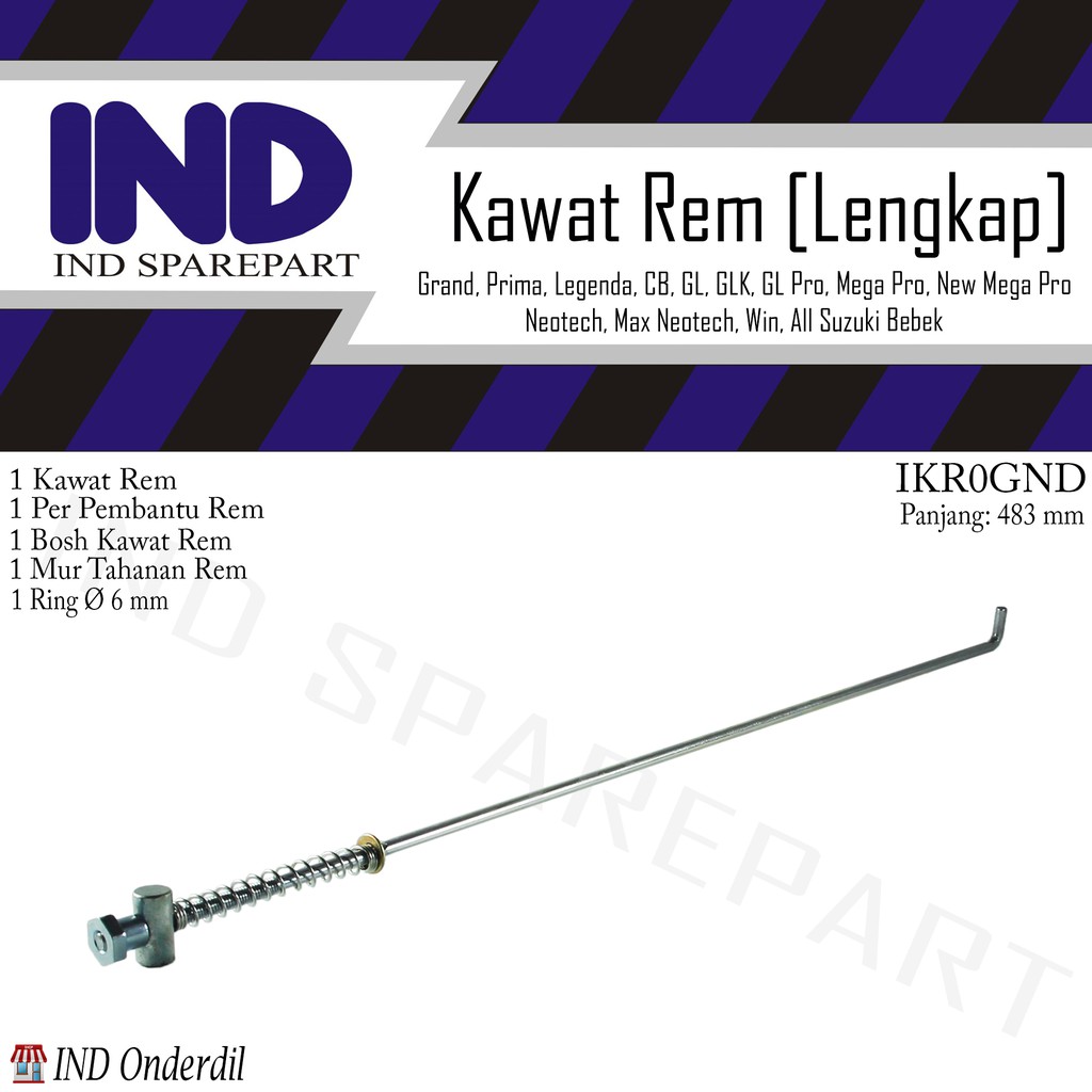 Kawat Rem Lengkap Grand/GL Pro/Legenda/Mega Pro New/Win/Smash R/Shogun