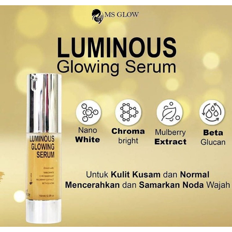 BPOM MS GLOW✔️ Luminous Glowing Serum MS GLOW Pemutih 10x Lipat Lebih Cepat