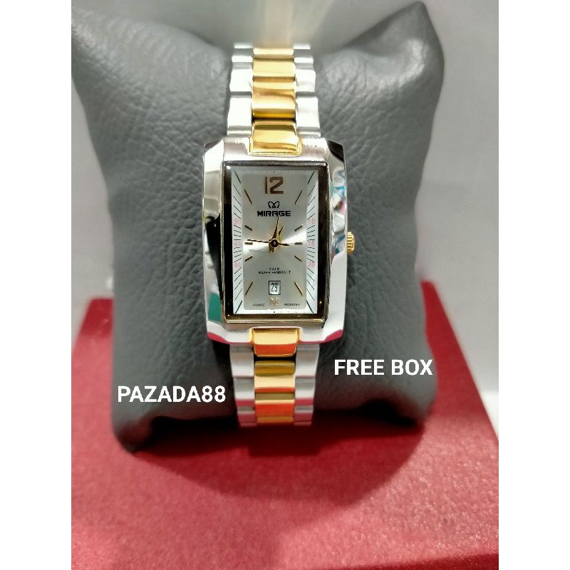 MIRAGE 8194BSP-L GLORY JAM TANGAN WANITA RANTAI STAINLESS STEEL WATER RESISTANT 3 ATM