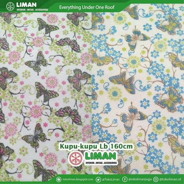 KAIN FURING 1.60m/ SPUNDBOND/ WALLPAPER DINDING MOTIF KUPU-KUPU