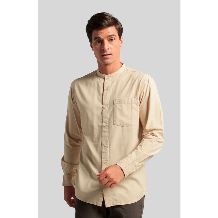 MGee Baju Koko Pria Lengan Panjang Cream Dewasa Kemeja M.gee Original Kenan