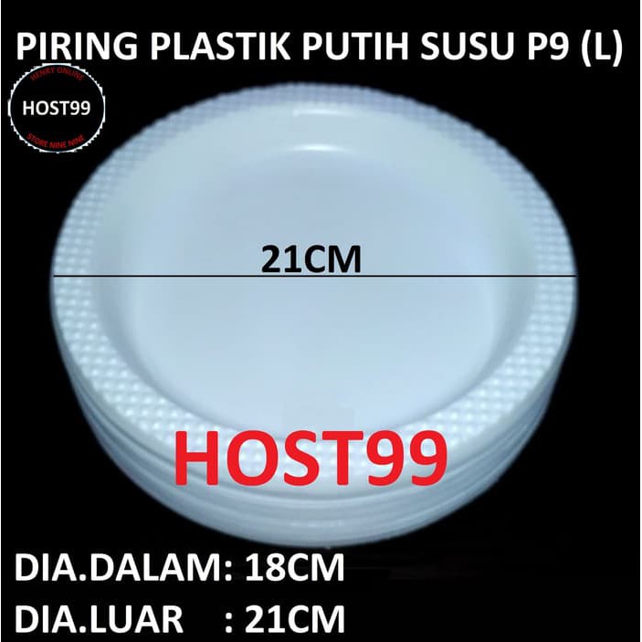 PIRING PLASTIK PUTIH SUSU P9 BESAR LARGE KUE ULTAH
