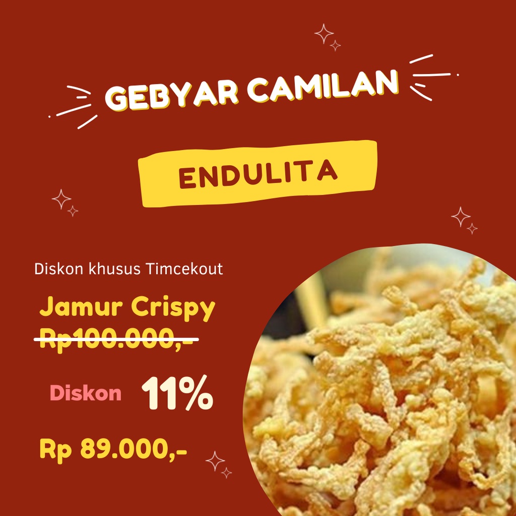 

Jamur Crispy 500gr Renyah/ jajan lebaran/ kripik jamur tiram/ cemilan kekinian