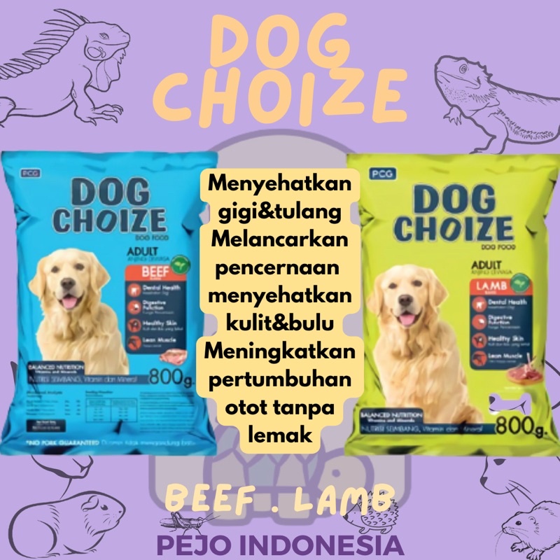 Dog Choize Adult Makanan Anjing Dog Food Lamb Beef 800gr