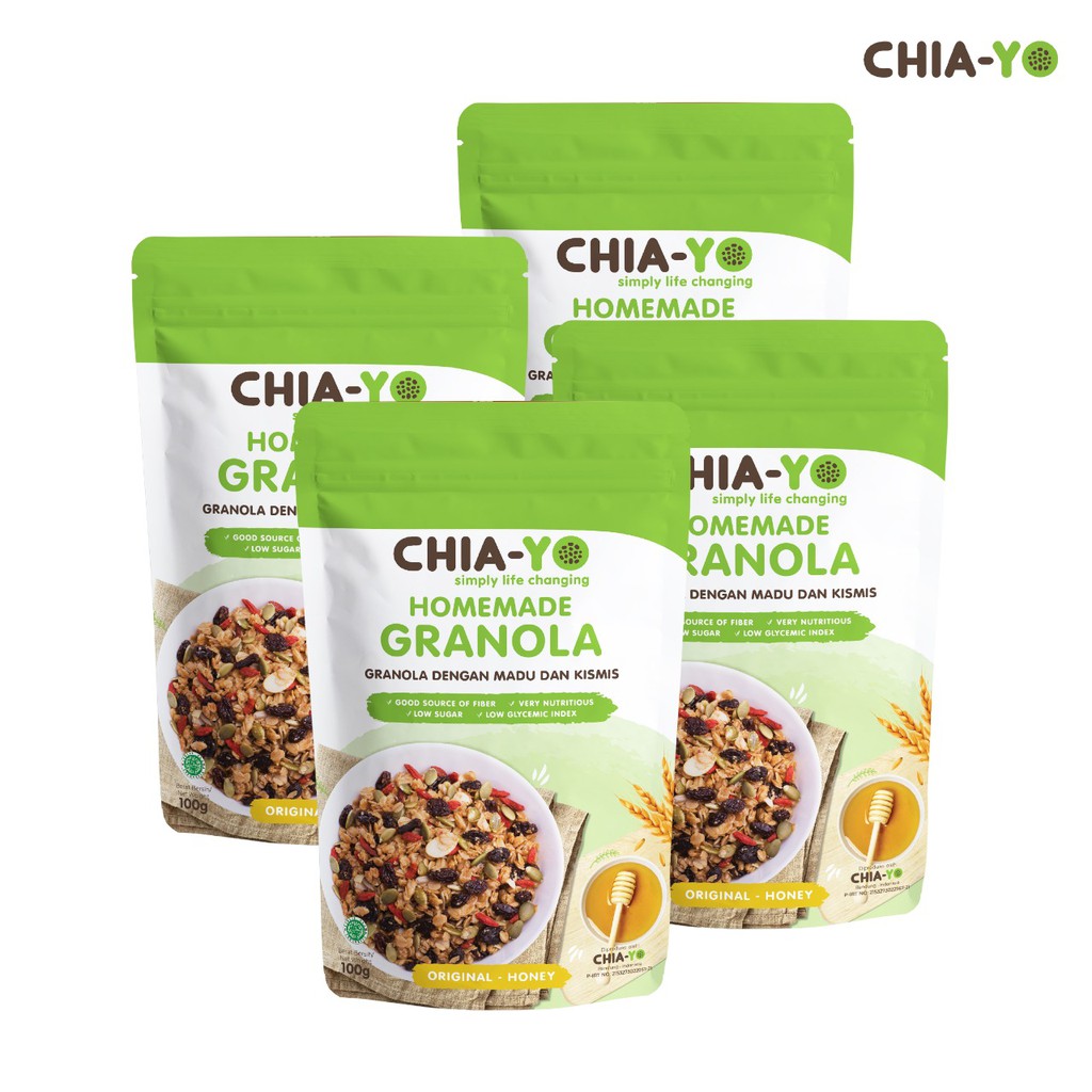 

Chiayo Bundling 4 pack Homemade Granola Original 100gr