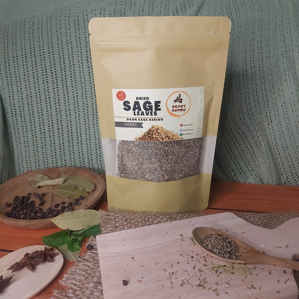 

Daun SAGE remah PACK 100gr SAGE Leaves Dried Premium DEPOT BUMBU