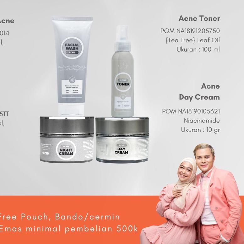 ۩ BENING SKINCARE by dr Okky Paket Acne Skincare FreeGift|Paketan jerawat dan beruntusan BENING CLIN